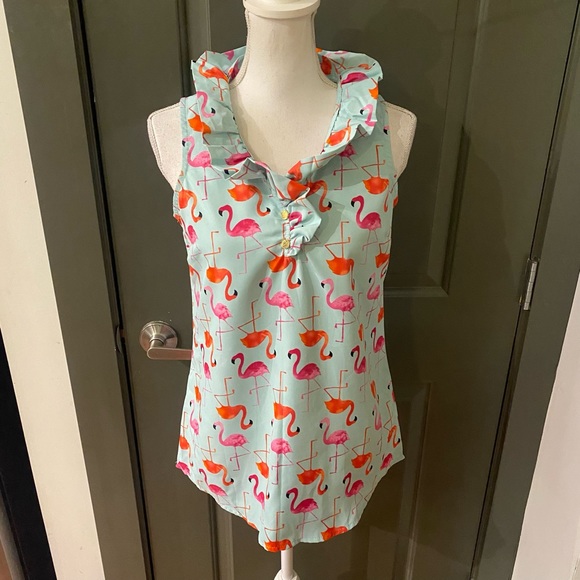 Mud Pie Women’s Top Flamingo New With Tags Size XS - Picture 2 of 12